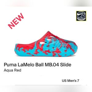 [M-7] Puma LaMelo Ball MB.04 Slide ☆Aqua Red☆